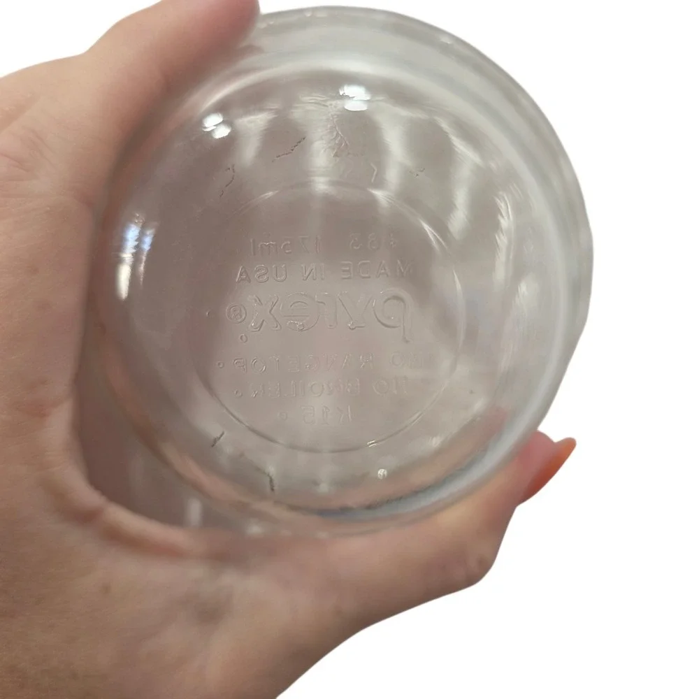 Pyrex Clear Glass Custard Cups Set of 8 465 6 Oz Dessert Bowls USA Vintage